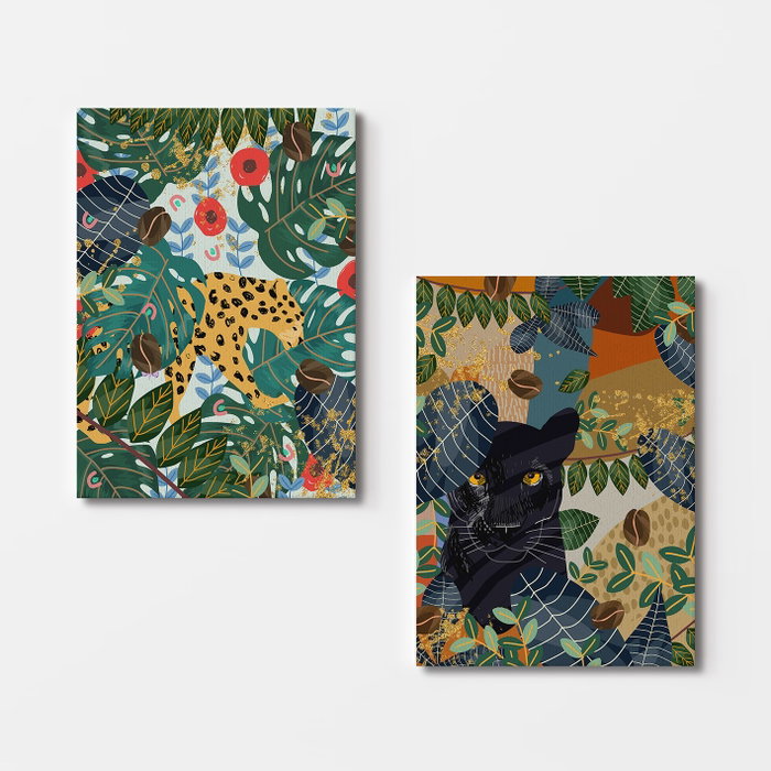 Wallity Cuadros Decorativos de Lienzo Multicolor (Set de 2) 50 x 70 cm